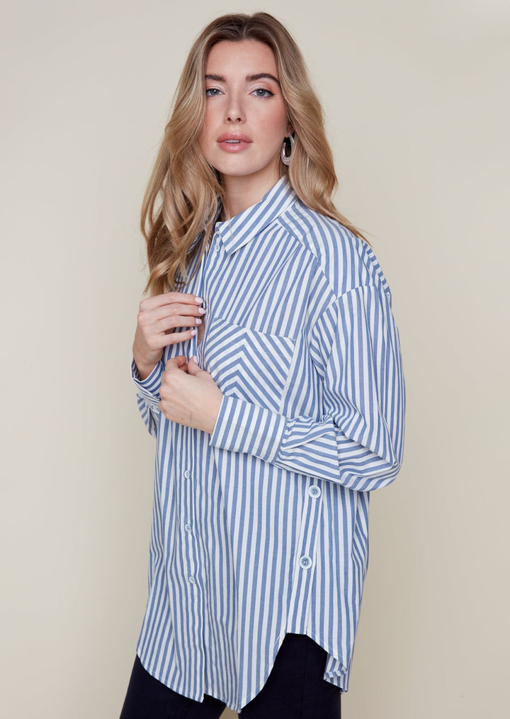 Renuar - Stripe Button Down Blouse