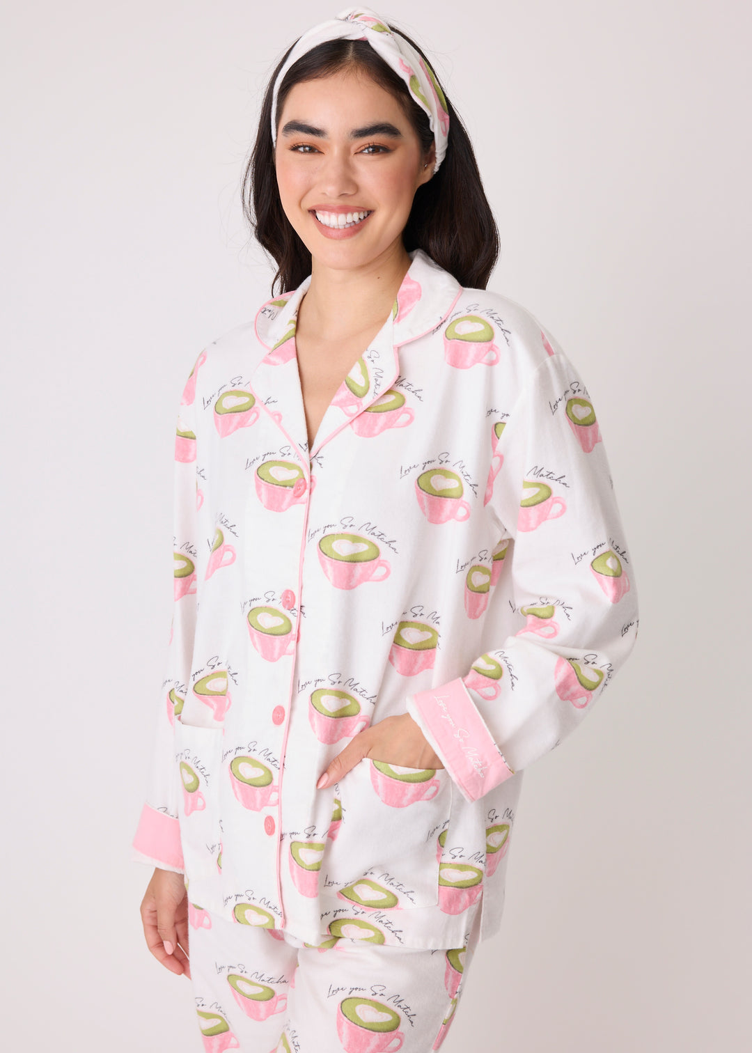 PJ Salvage - Love 'U' So Matcha Cozy Flannel PJ Set