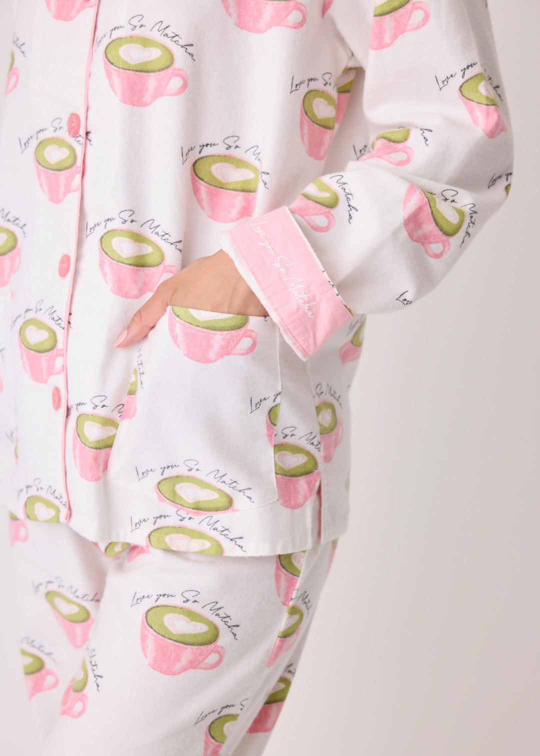 PJ Salvage - Love 'U' So Matcha Cozy Flannel PJ Set