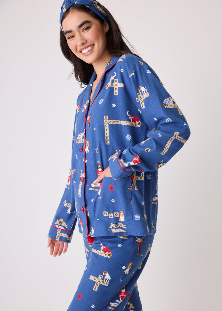 PJ Salvage - Love Leo Dog Rescue Cozy Flannel PJ Set