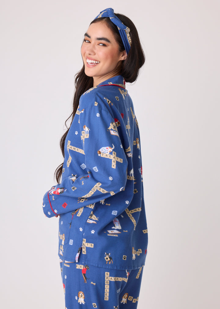 PJ Salvage - Love Leo Dog Rescue Cozy Flannel PJ Set