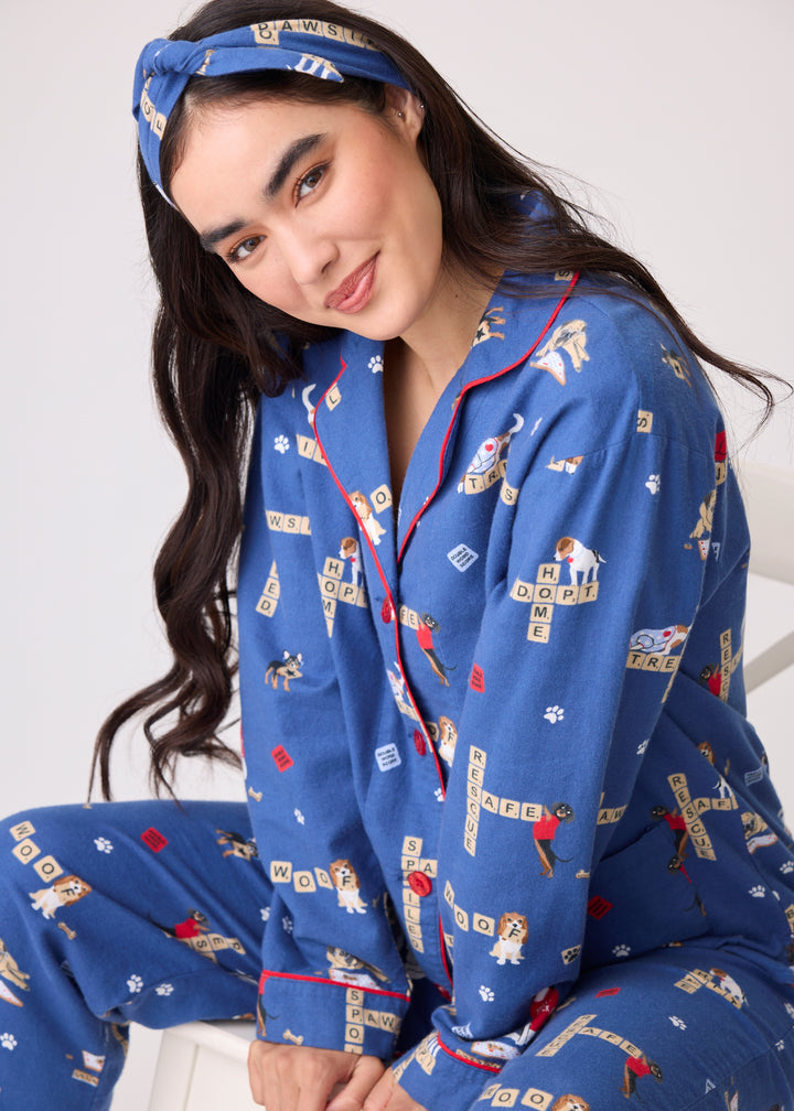 PJ Salvage - Love Leo Dog Rescue Cozy Flannel PJ Set