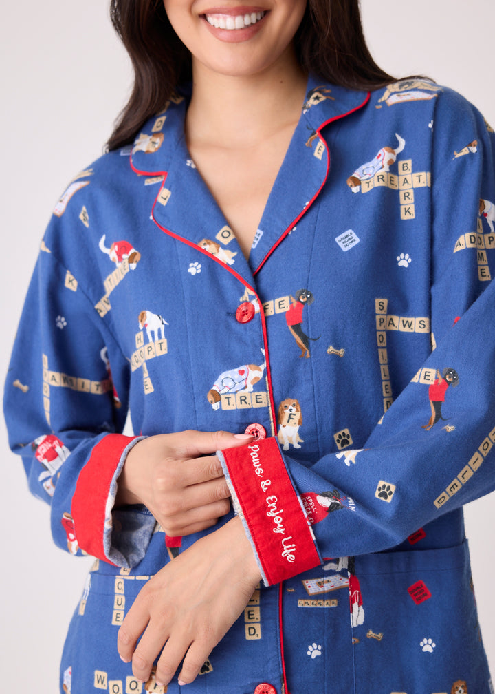 PJ Salvage - Love Leo Dog Rescue Cozy Flannel PJ Set