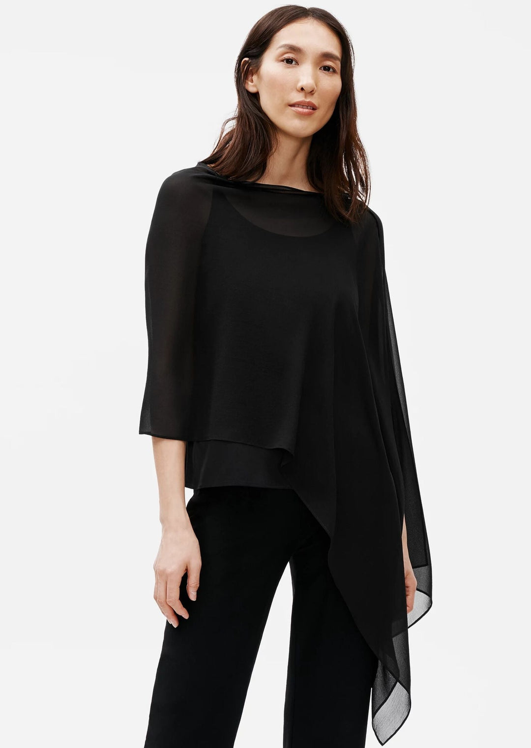 Eileen Fisher - System Sheer Silk Georgette Wrap