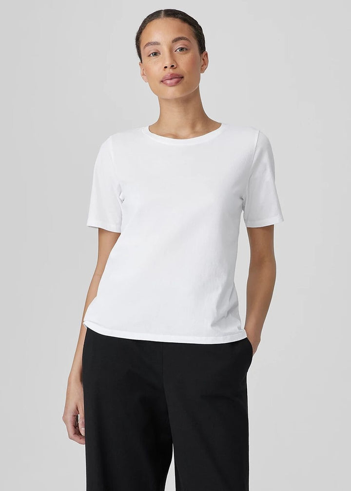 Eileen Fisher - Organic Pima Cotton Jersey Round Neck Tee