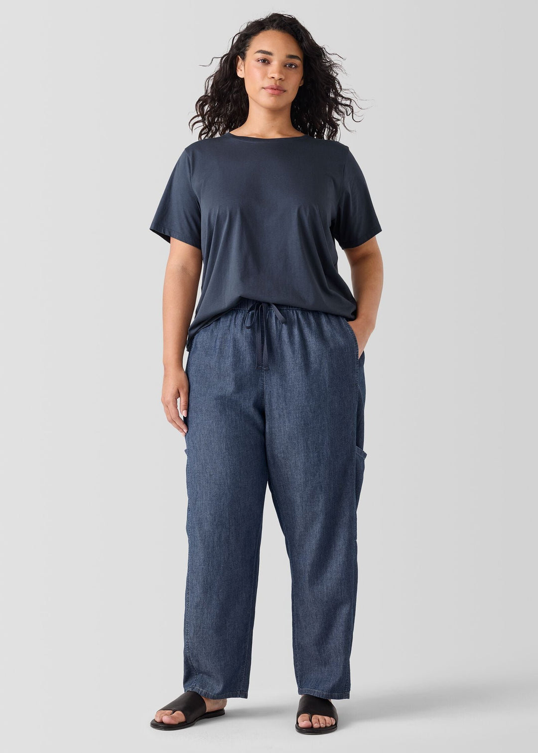 Eileen Fisher - Airy Organic Cotton Twill Cargo Pant -SALE