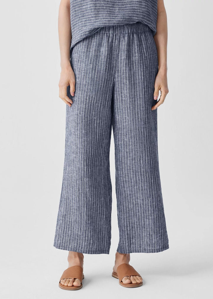 Eileen Fisher - Puckered Organic Linen Wide-Leg Pant -SALE