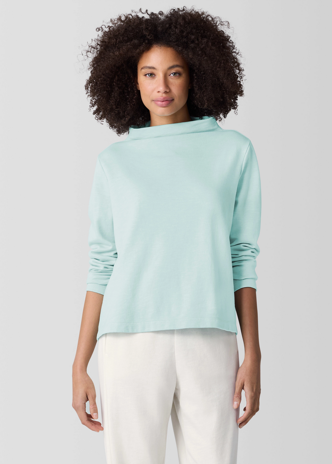 Eileen fisher funnel neck top deals