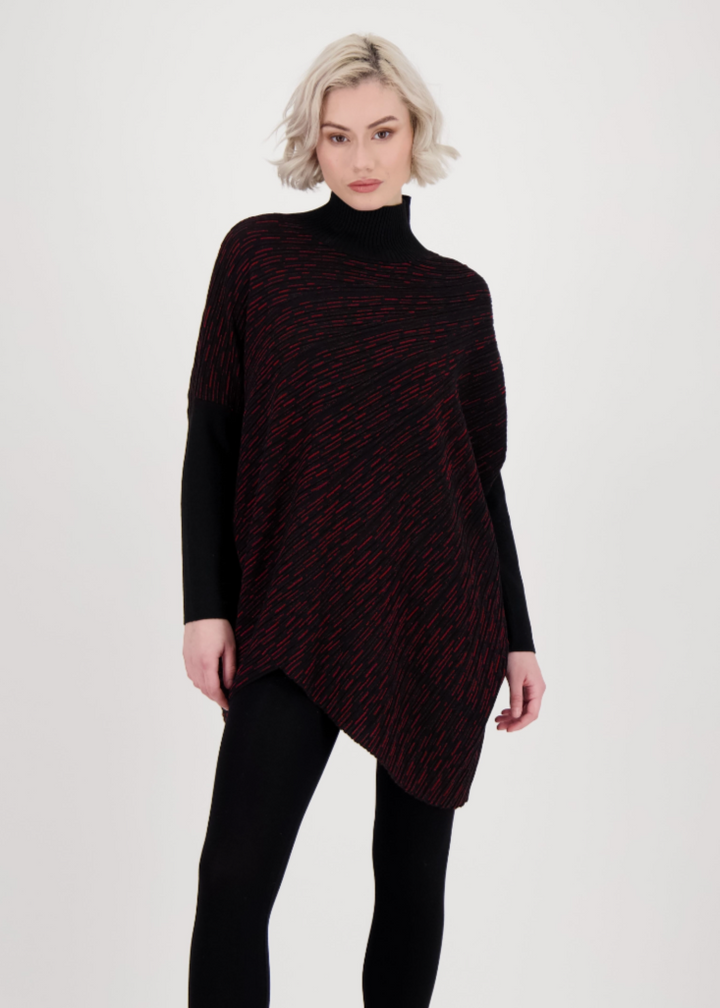 Gabby Isabella - Lurex Knit Asymmetrical Hem Knit Top -SALE