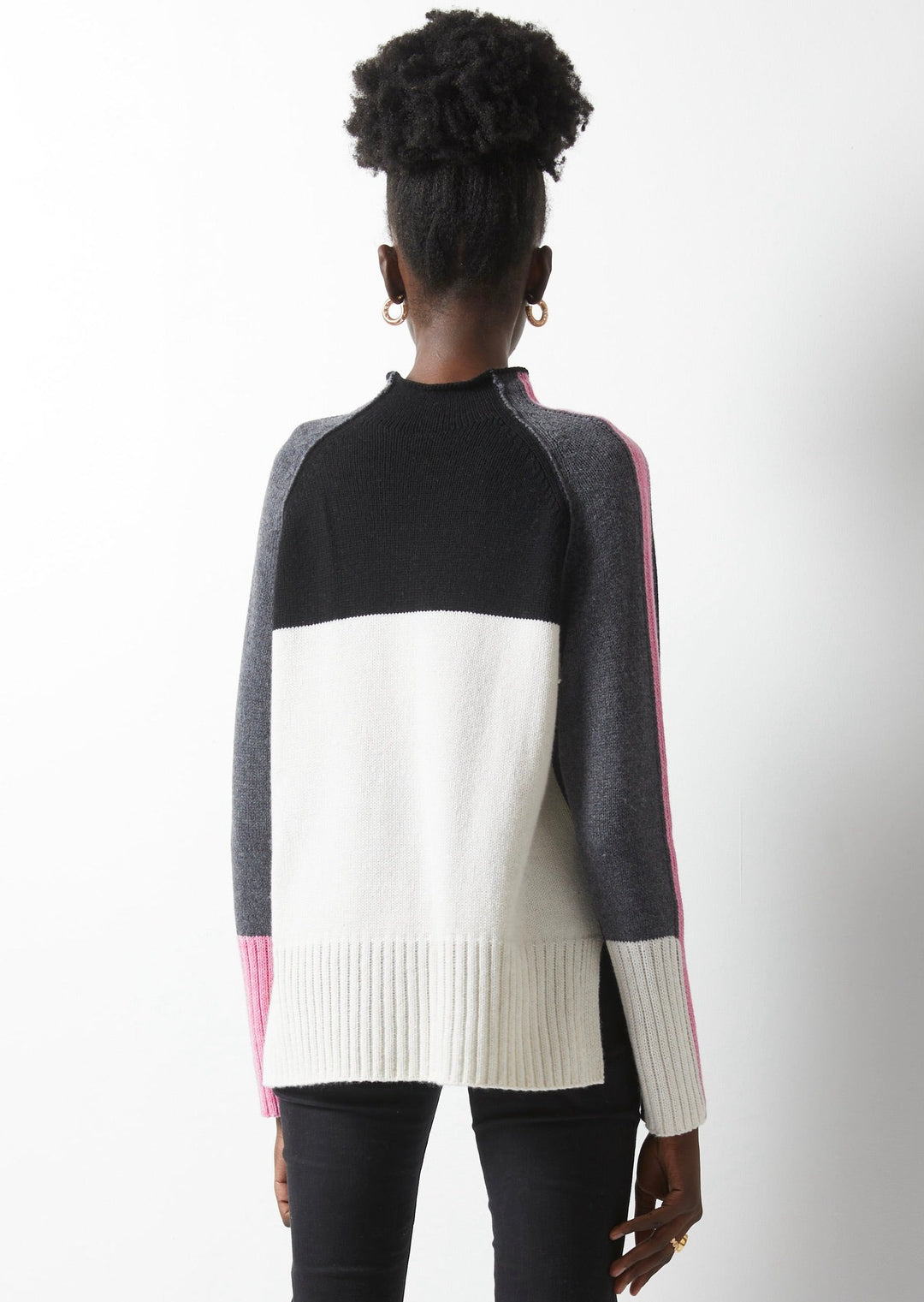 Zaket & Plover - Intarsia Funnel Neck Sweater