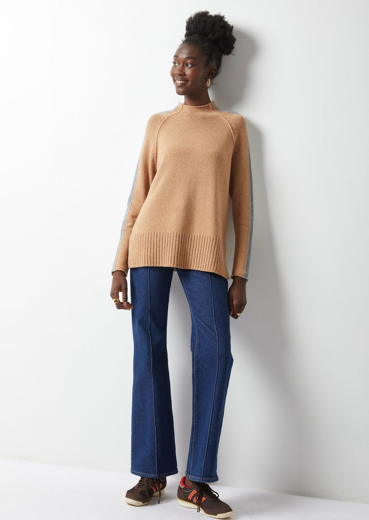 Zaket & Plover - Intarsia Funnel Neck Sweater