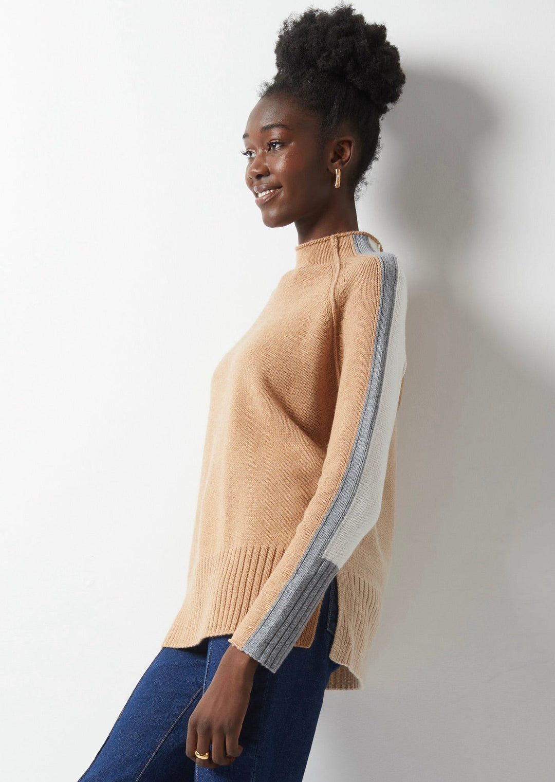 Zaket & Plover - Intarsia Funnel Neck Sweater