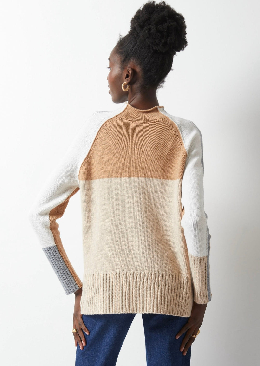 Zaket & Plover - Intarsia Funnel Neck Sweater