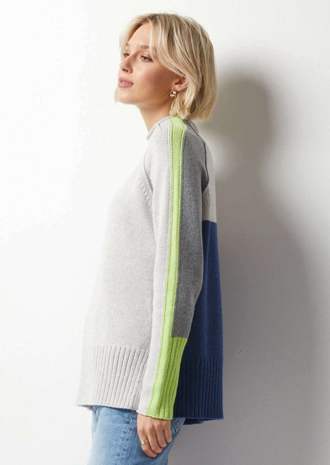 Zaket & Plover - Intarsia Funnel Neck Sweater