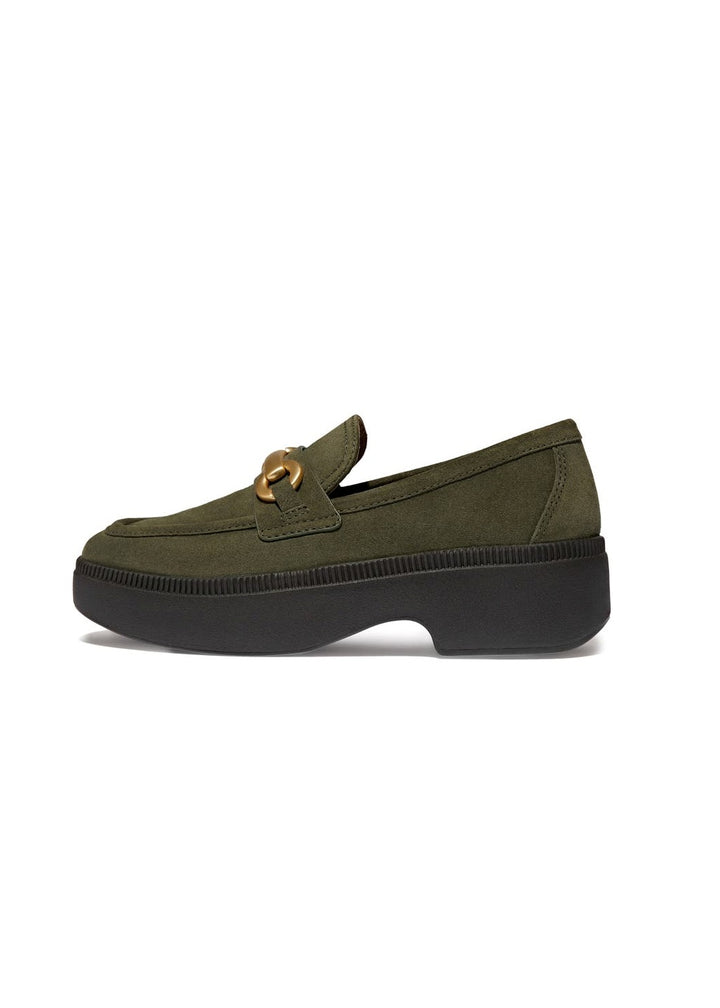 Fitflop - Chunky-Snaffle Suede Demi-Wedge Loafers