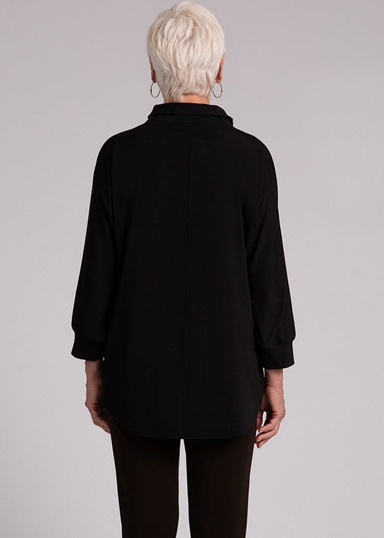 Sympli - Funnel Neck Pullover with Kangaroo Pocket