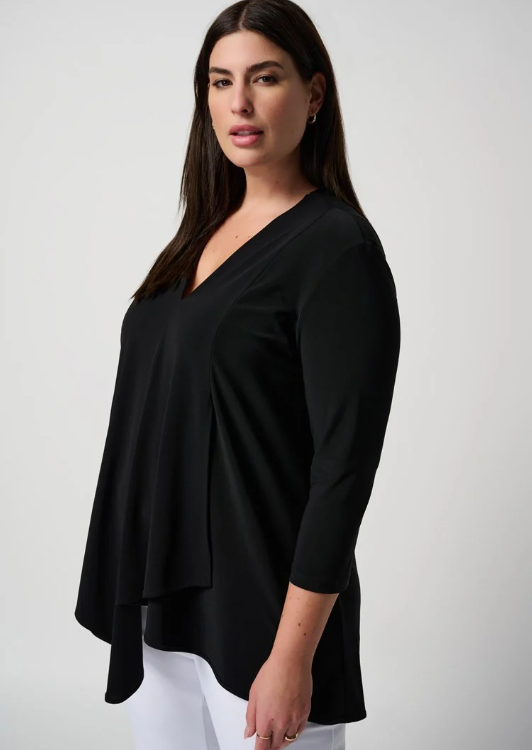 Joseph Ribkoff - Asymmetrical V-Neck Top