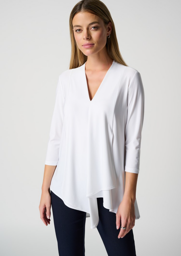 Joseph Ribkoff - Asymmetrical V-Neck Top