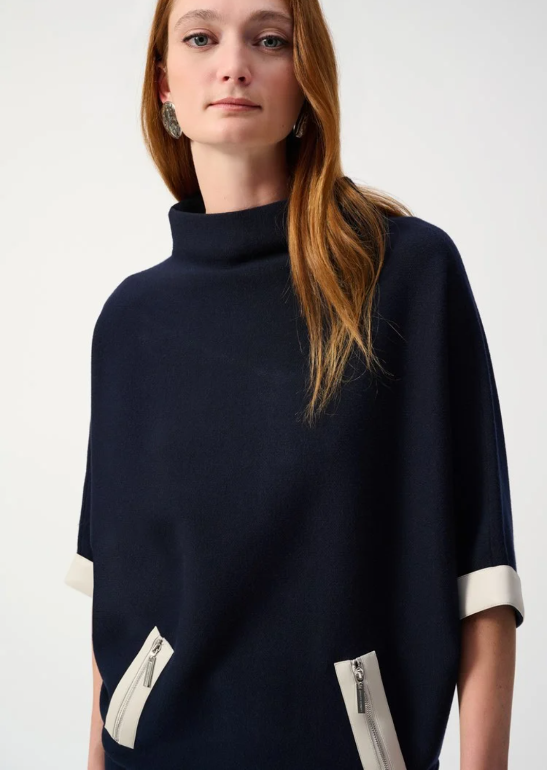 Joseph Ribkoff - Sweater Knit Funnel Neck Top