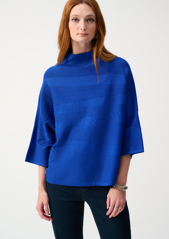 Joseph Ribkoff - Sweater Knit Mock Neck Boxy Top