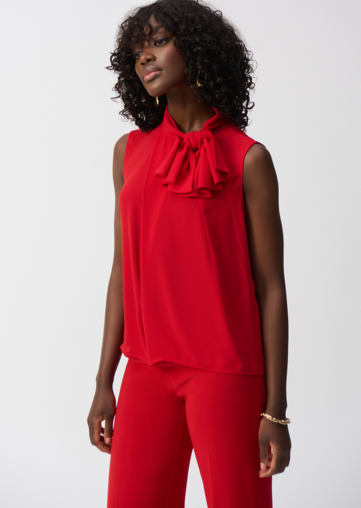 Joseph Ribkoff - Georgette Sleeveless Top With Bow Collar