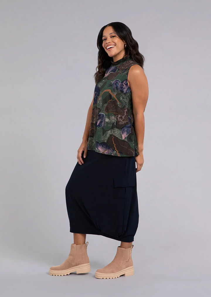 Sympli - Mock Neck Tank Print -SALE