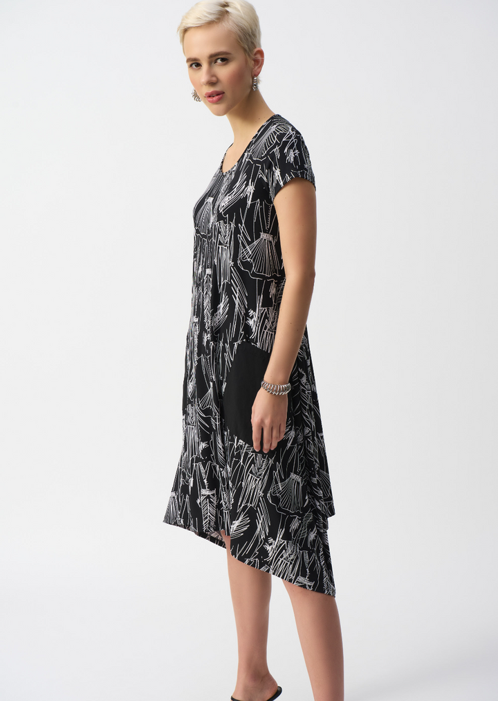 Joseph Ribkoff - Silky Knit Conversational Print Cocoon Dress