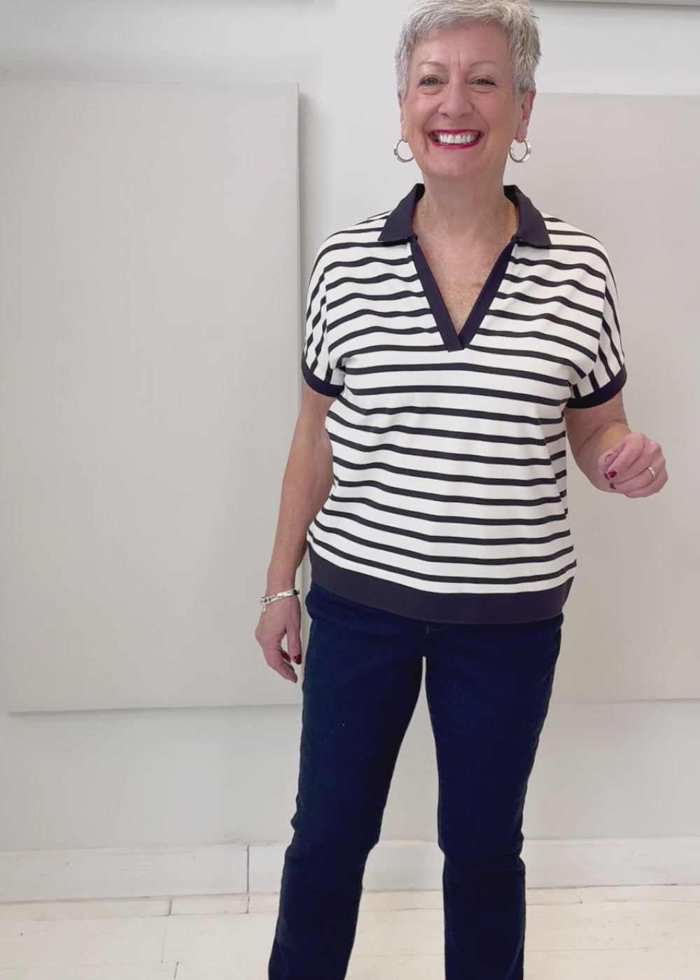 Renuar - Polo Striped Top