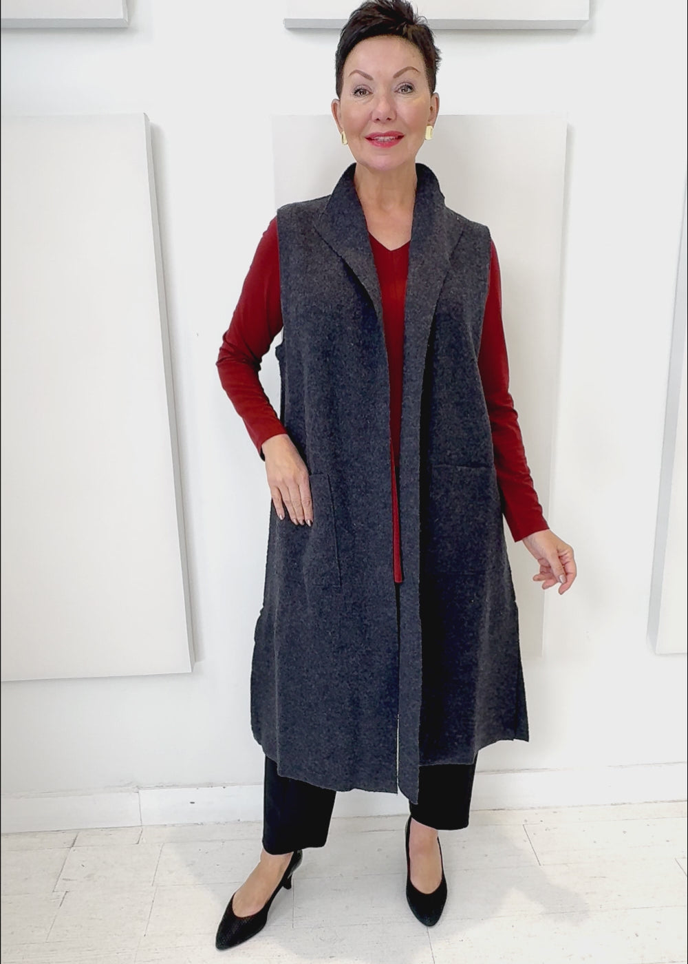 Eileen Fisher - Felted Shawl Collar Vest