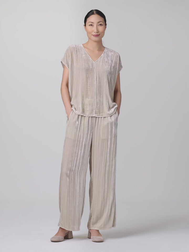 Eileen Fisher - Crushed Velvet Wide-Leg Pant