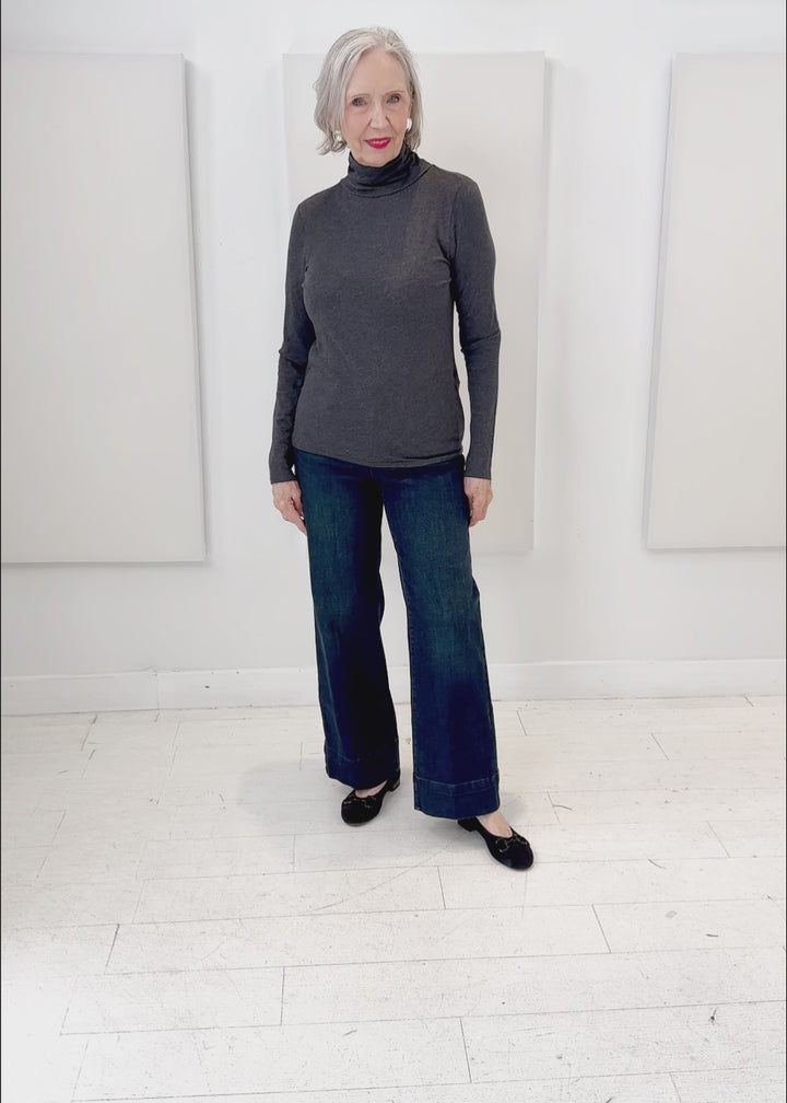 Eileen Fisher - Sheer Knit Turtleneck Top