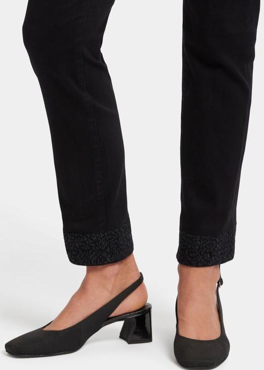 NYDJ - Sheri Slim Ankle Cheetah Cuff Jeans - Black Rinse