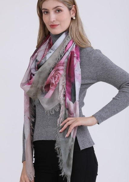 Love's Pure Light Luxury Silk Scarf Shawl ALL MY FOUNTAINS